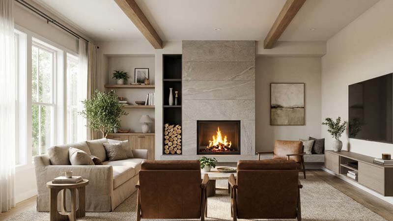 Как разместить камин и телевизор в одной комнате