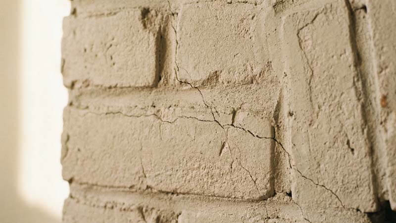 Макросъемка микротрещин на поверхности камина