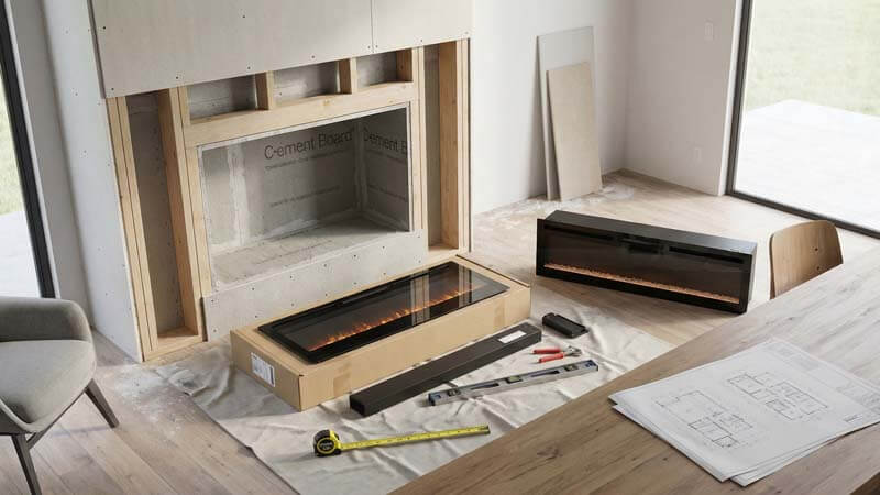 Монтаж встроенного камина этапы работ